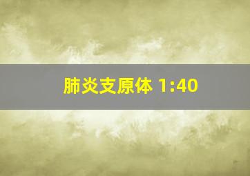 肺炎支原体 1:40